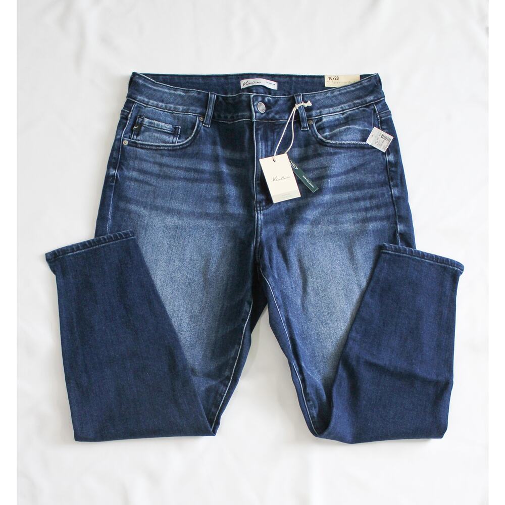 KanCan for Maurices Curvy High Rise Skinny Jeans Size 16x28 NWT Dark Wash